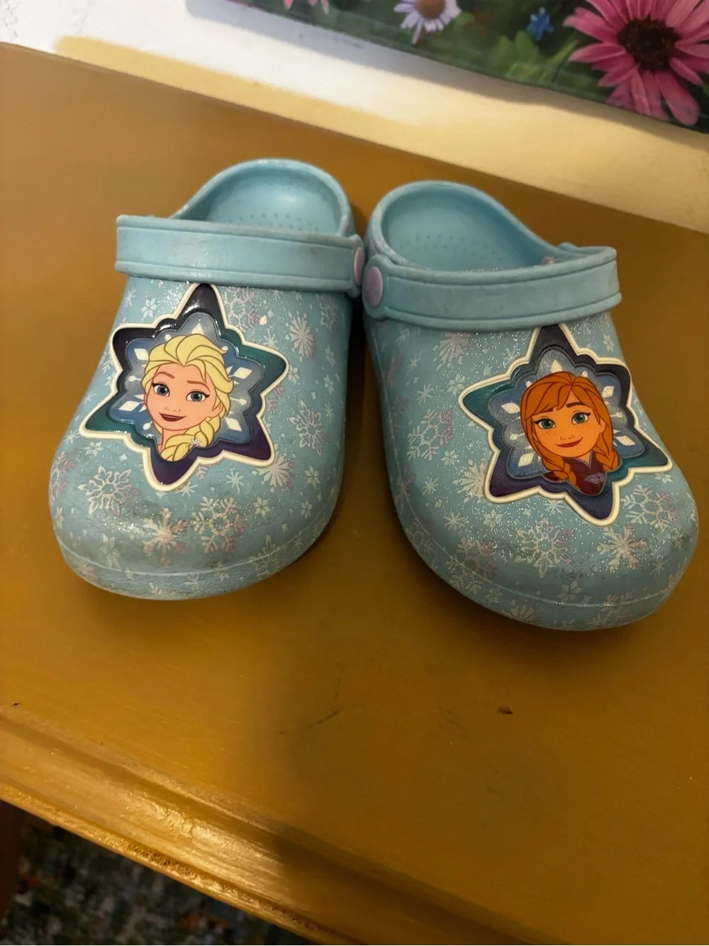 Disney Light Blue Frozen Anna & Elsa Slip-On Clogs